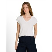 Tom Tailor Damesmode structuur T-shirt 1052092 wit